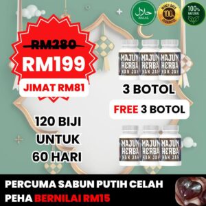 Pakej WANITA SIHAT (3 BOTOL + 3 BOTOL 90 hari) (+1 freegift) (MKJAH)